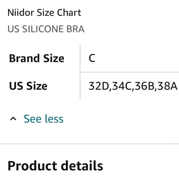 NWT NiiDor Brand Strapless Sticky Silacone Bra Size C - Picture 5 of 6